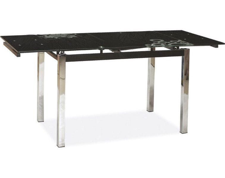 Veneti Rozkladací jedálenský stôl IZYDOR - 110x74, čierny / chróm